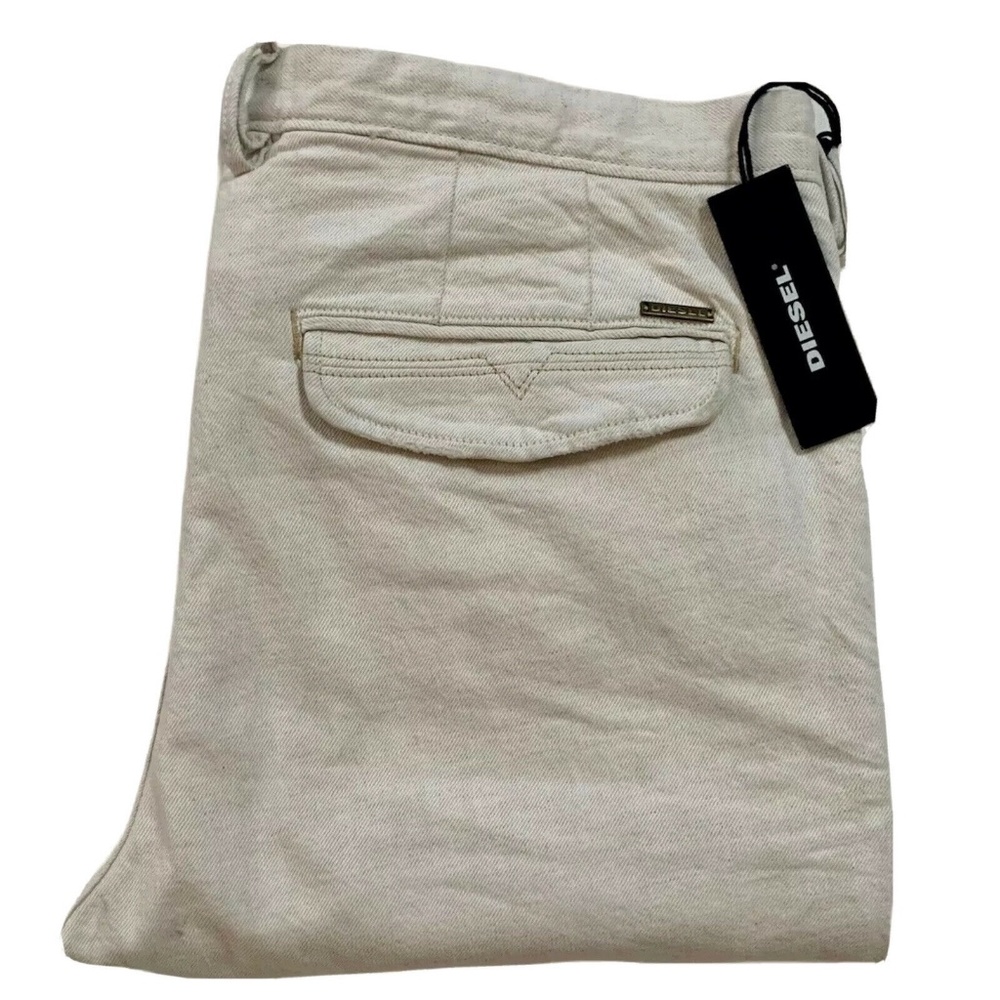 Diesel Slim Chino M Pants Trousers Cream White NWT